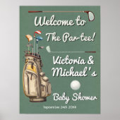 Par-t-shirt Golf Baby shower Welkomstbord Poster (Voorkant)