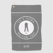 Par T-shirt Golfer Funny Humor Monogram voor hem g Golfhanddoek (Voorkant)
