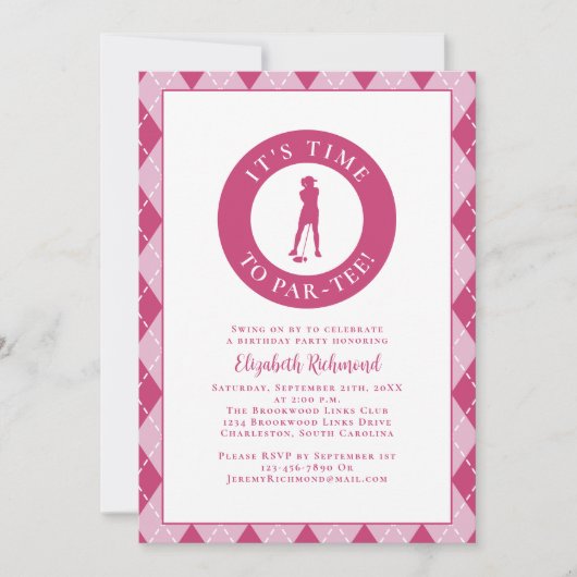 Par T-shirt Golfer Funny Humor Verjaardagsfeestje Kaart (Voorkant)