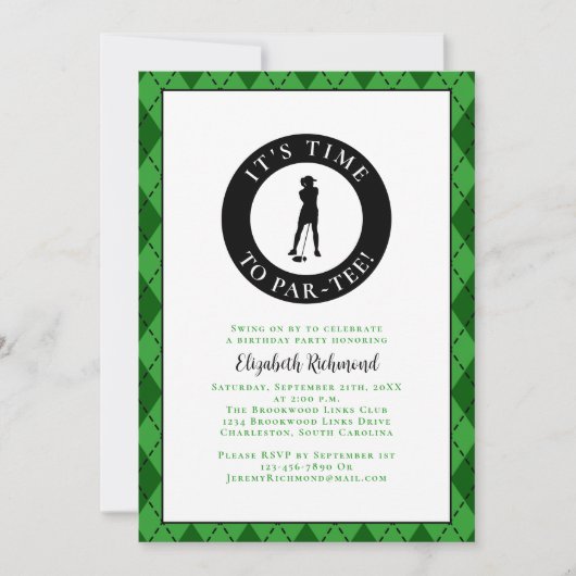 Par T-shirt Golfer Funny Humor Verjaardagsfeestje Kaart (Voorkant)
