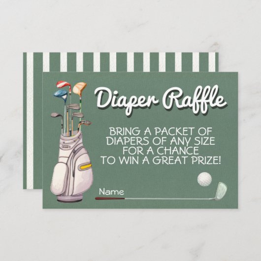 Par-t-shirt golfluier Raffle kaart (Voorkant / Achterkant)