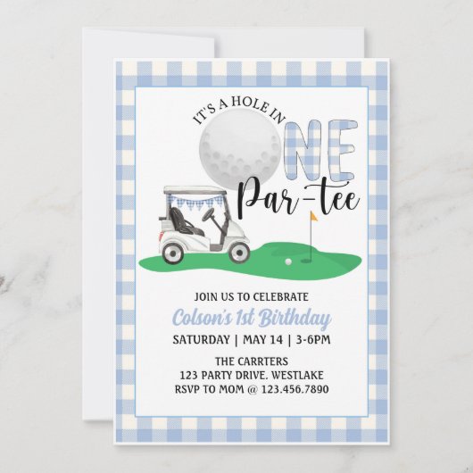 Par-T-shirt| Golfthema Verjaardag | Gat in één | G Kaart (Voorkant)