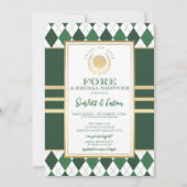 PAR-T-SHIRT Green Golf BRIDAL Douche Uitnodiging (Voorkant)