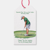 Par-T-shirt op de Green Golf Birthday Bash Cadeaulabel (Voorkant)