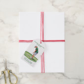 Par-T-shirt op de Green Golf Birthday Bash Cadeaulabel (Met Touw)