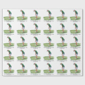 Par-T-shirt op de Green Golf Birthday Bash Cadeaupapier (Vlak)