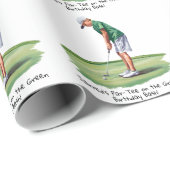 Par-T-shirt op de Green Golf Birthday Bash Cadeaupapier (Rol Hoek)