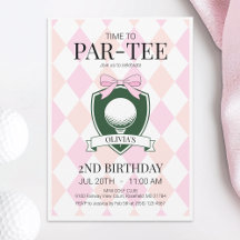 Par-T-shirt Pink Golf 2e verjaardagsfeest