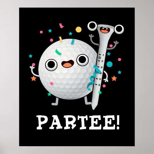 Par-T-shirt schattige Golf Pun Dark BG Poster (Voorkant)