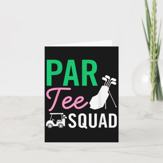 Par T-shirt Squad Funny Verjaardagsfeest Golfspele Kaart (Voorkant)