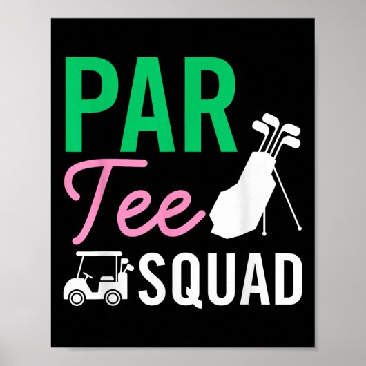 Par T-shirt Squad Funny Verjaardagsfeest Golfspele Poster (Voorkant)