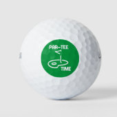 Par-T-shirt Tijd Wit Golfballen (Voorkant)