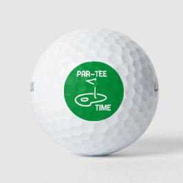 Par-T-shirt Tijd Wit Golfballen