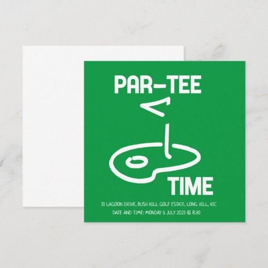 Par-T-shirt Tijd Wit Kaart (Voorkant / Achterkant)