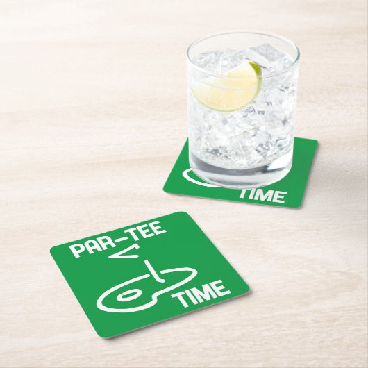 Par-T-shirt Tijd Wit Kartonnen Onderzetters (Insitu)