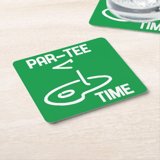 Par-T-shirt Tijd Wit Kartonnen Onderzetters (Schuin)