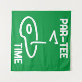 Par-T-shirt Tijd Wit Wandkleed (Voorkant (horizontaal))