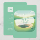 Par-T-shirt Time Golf Thema Verjaardagsuitnodiging Kaart (Voorkant / Achterkant)