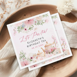 Par-tea Bloementhee Meisje Verjaardagsfeestje Servet