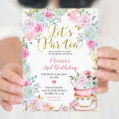 Par-tea Floral Tea Verjaardag Meisje Uitnodiging