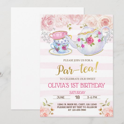 Par-tea, op uitnodiging van een theemeisje. (Voorkant / Achterkant)