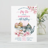 Par-tea theetheetheepot franse gebak verjaardag kaart (Staand voorkant)