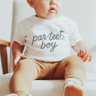 Par-tee Boy Golf 1e Verjaardag Sage Green T-Shirt