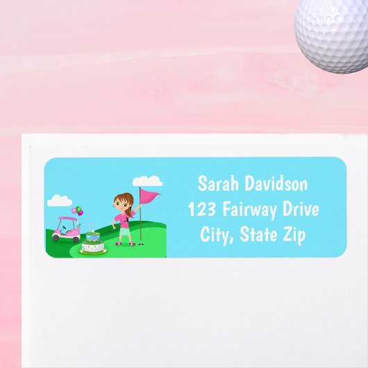 Par-Tee Chibi Meisje Verjaardag Golf Feest Etiket