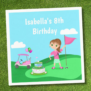 Par-Tee Chibi Meisje Verjaardag Golf Feest Servet