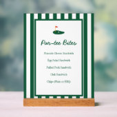 Par-tee Golf Bites Menu voor 1e verjaardagsfeestje Acryl Bord (Neutraal)