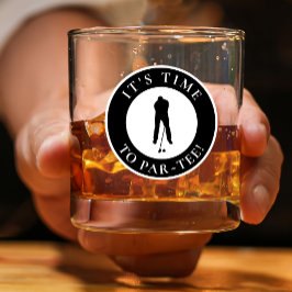 Par Tee Golfer Grappige Humor Modern Zwart Voor He Whisky Glas
