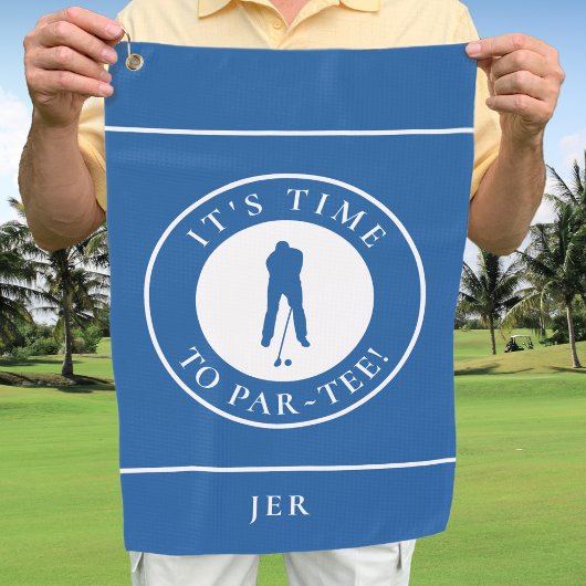 Par Tee Golfer Grappige Humor Monogram Voor Hem Bl Golfhanddoek