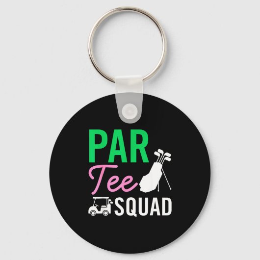 Par Tee Squad Grappige Verjaardagsfeest Golfspeler Sleutelhanger (Voorkant)