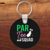 Par Tee Squad Grappige Verjaardagsfeest Golfspeler Sleutelhanger (Voorkant)