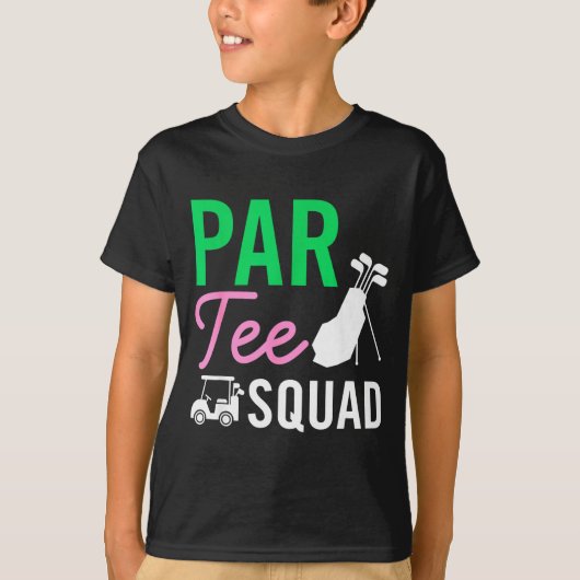 Par Tee Squad Grappige Verjaardagsfeest Golfspeler T-shirt (Voorkant)