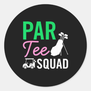 Par Tee Squad Grappige Verjaardagsfeestje Golfspel Ronde Sticker