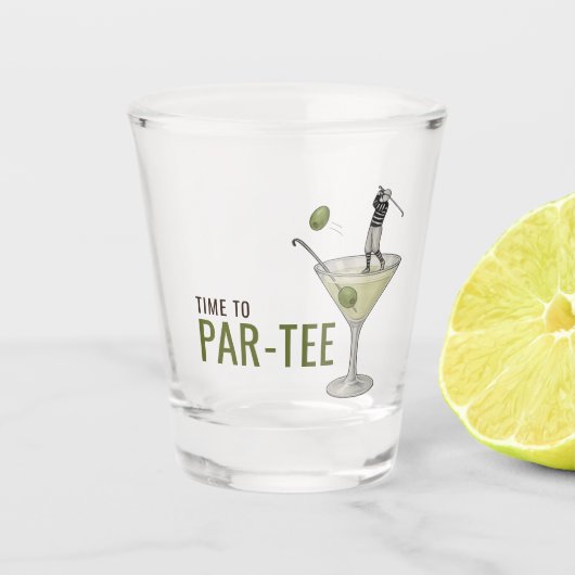 Par-Tee Tijd Golf Martini Cocktail Feestje Shot Glas (Voorkant)
