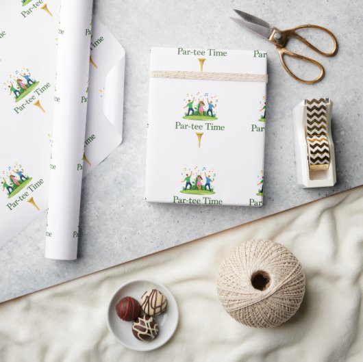 Par-tee Time Golf Inpakpapier | Leuk Cadeau (Crafts)