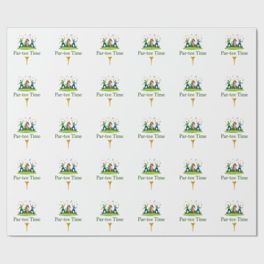 Par-tee Time Golf Wrapping Paper | Fun Gift Cadeaupapier (Vlak)