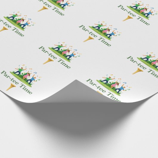 Par-tee Time Golf Wrapping Paper | Fun Gift Cadeaupapier (Hoek)