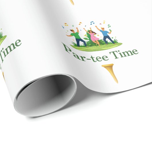 Par-tee Time Golf Wrapping Paper | Fun Gift Cadeaupapier (Rol Hoek)