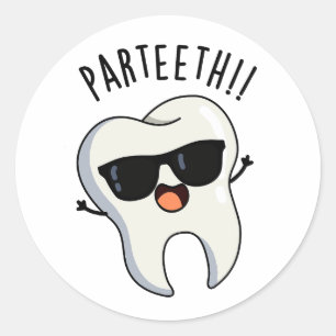 Par-teeth Grappige Tandheelkundige Puns Ronde Sticker