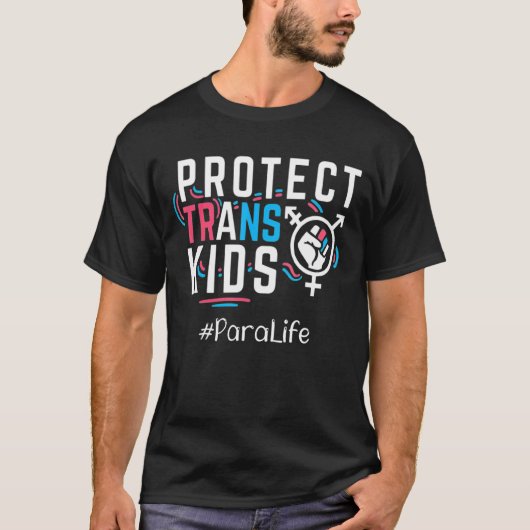 Para Bescherm Trans Kinder Transgender LGBT Pride T-shirt (Voorkant)