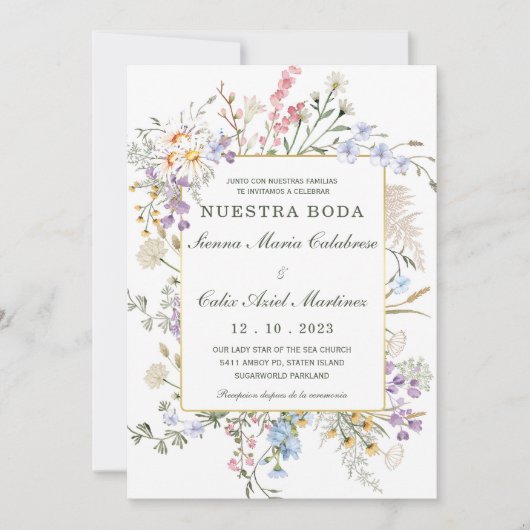 Para Bodas Rústicas en Español Kaart (Voorkant)