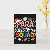 Para Christmas Squad Teacher Paraprofessional Holi Kaart (Gele Bloem)