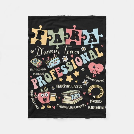 Para Dream Team Docent Paraprofessional Paraeduca Fleece Deken (Voorkant)