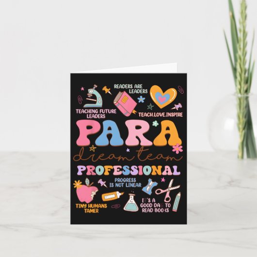 Para Droom Team Paraprofessional Eerste Dag Terug Kaart (Voorkant)