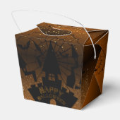 para Halloween marrón con naranja Bedankdoosjes (Achterkant)