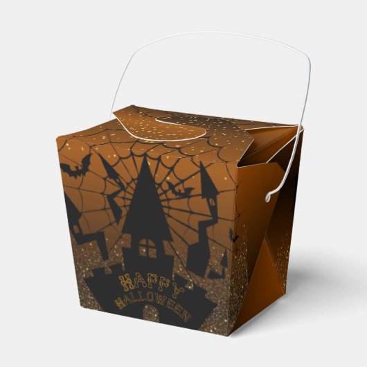 para Halloween marrón con naranja Bedankdoosjes (Voorkant Zijde)