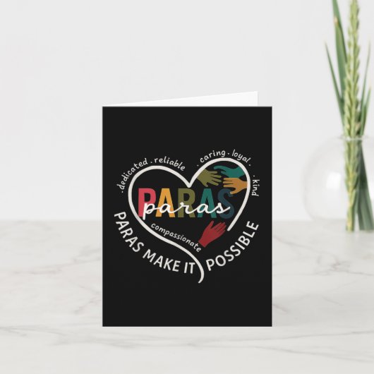 Para Hart Paraprofessioneel Leraar Paraeducator Kaart (Voorkant)